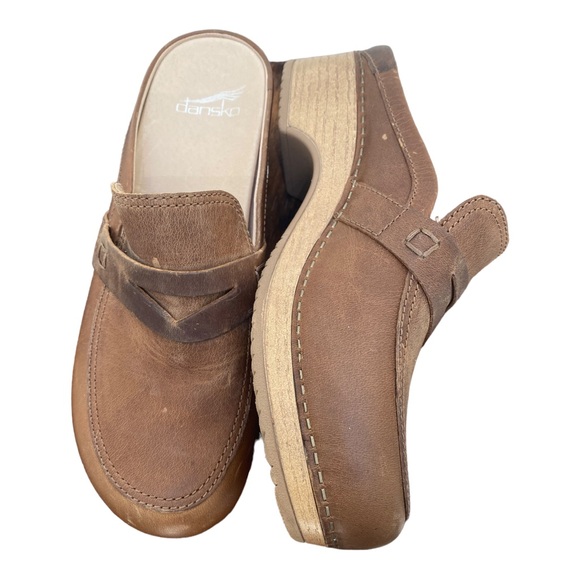 Dansko New Women's Bel Mule Clog Brown Leather size 38 - Picture 2 of 14